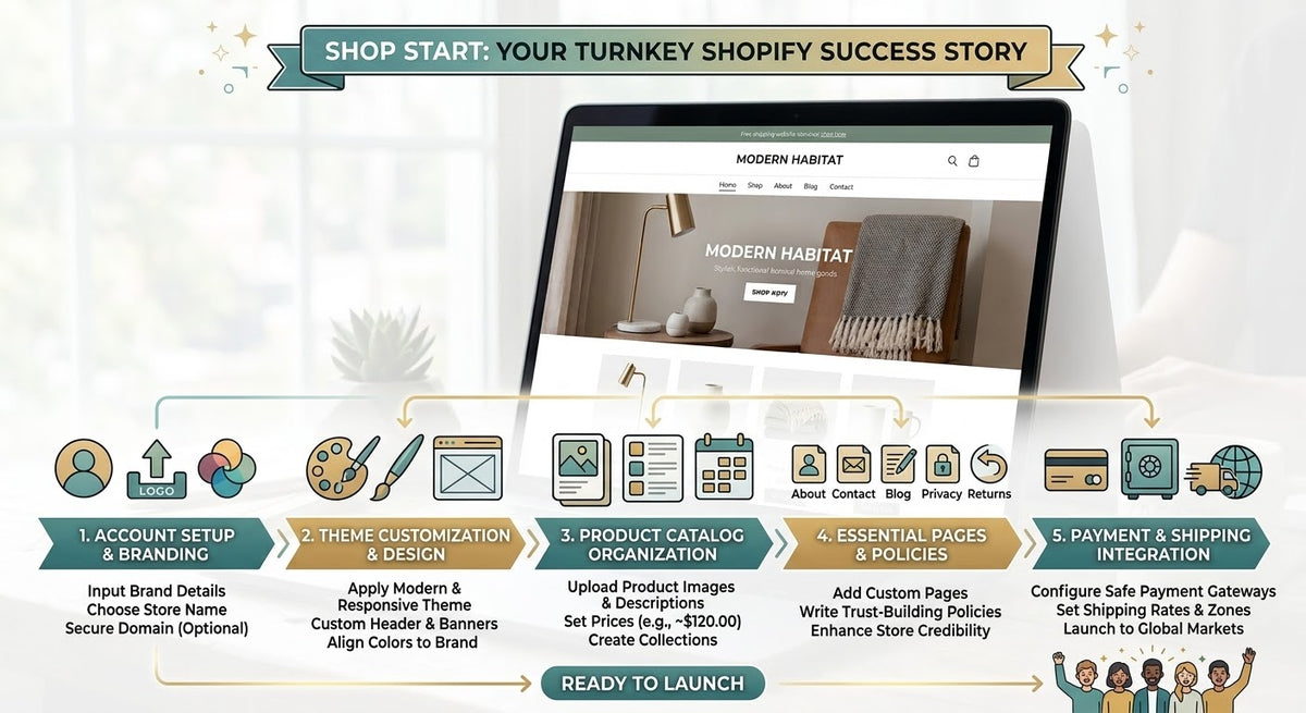 İnternetten Satışa Başlama Paketi – Anahtar Teslim Shopify Kurulumu
